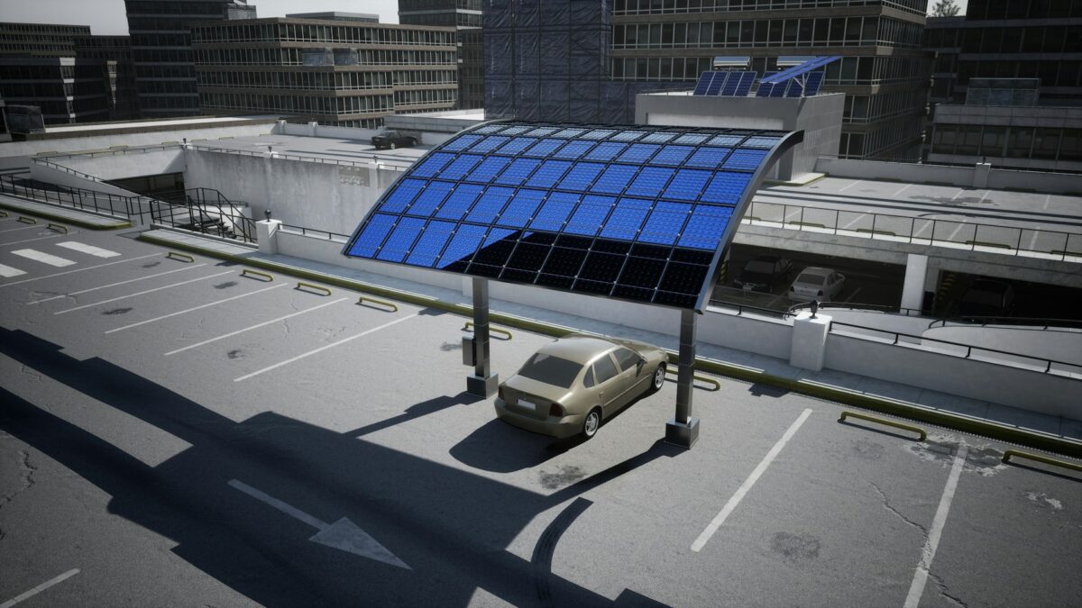 photo d'un carport solaire